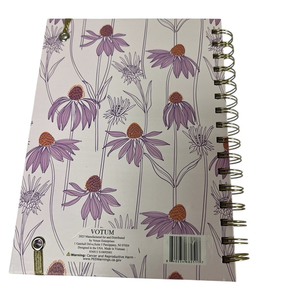 Floral Notebook with Pen - Purple and Gold - Picture 3 of 3